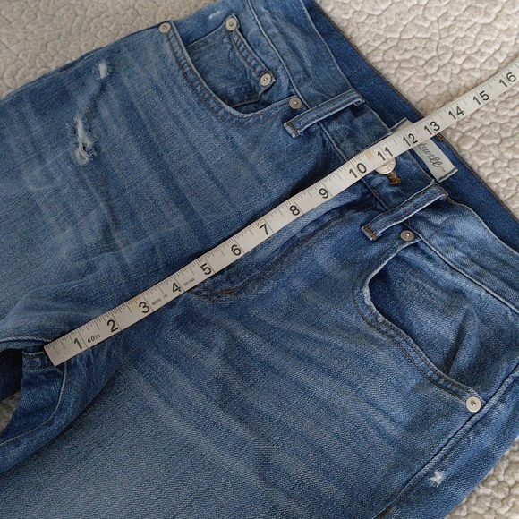 Madewell Size 28 The Perfect Vintage Jean Distressed Ripped Knee Blue Denim - Picture 9 of 15